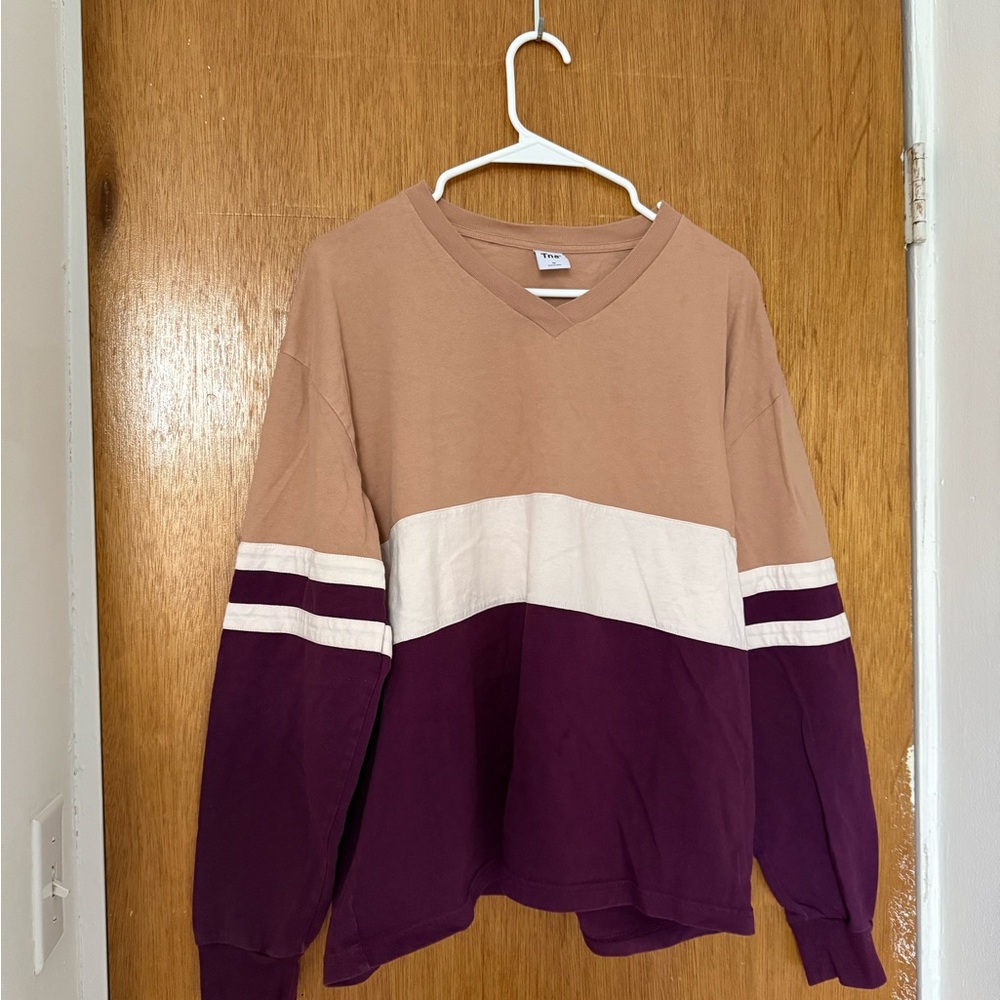 Aritzia Colorblock V-Neck Sweatshirt NWOT